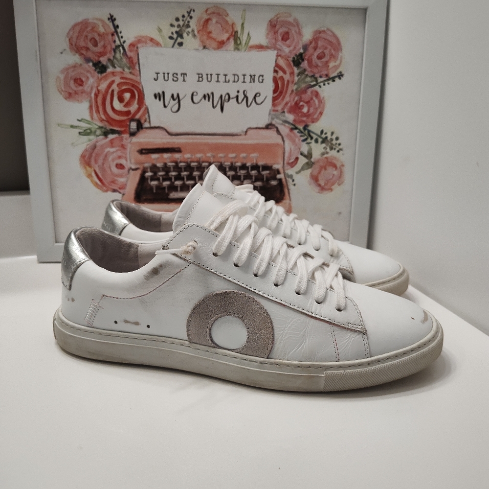 đ„°EUC Oliver Cabell Low 1 Vienna Distressed Look Leather Lace Up Sneaker Trainer - Picture 12 of 16